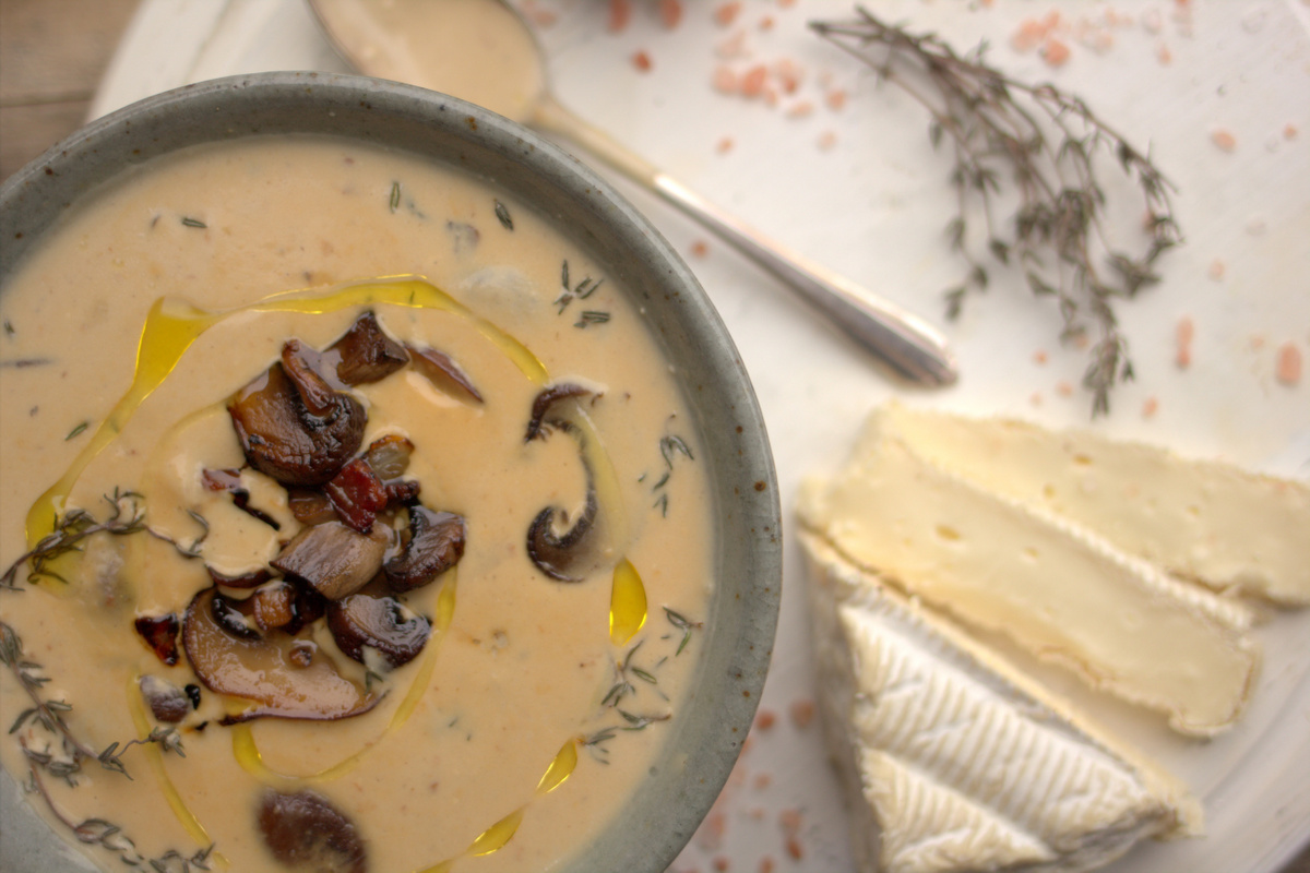 Bacon, Mushroom and Brie Soup