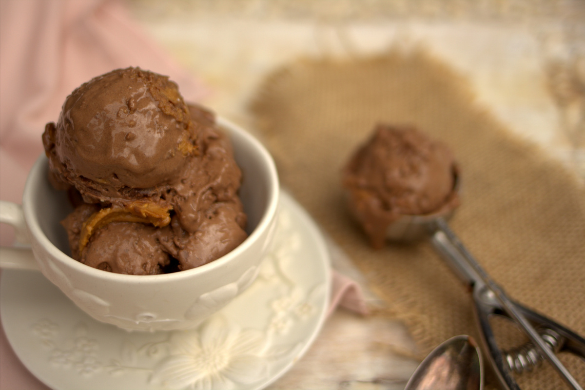 Chocolate Peanut Butter Swirl Ice Cream