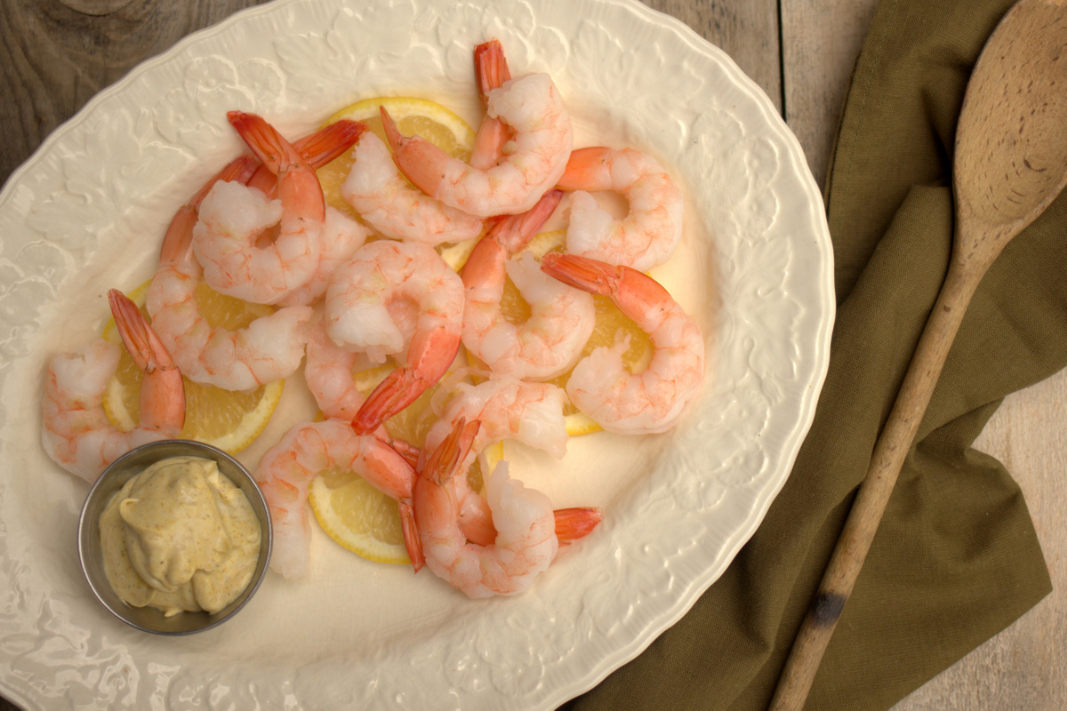 Easy Pickled Shrimp with Curry Mayo