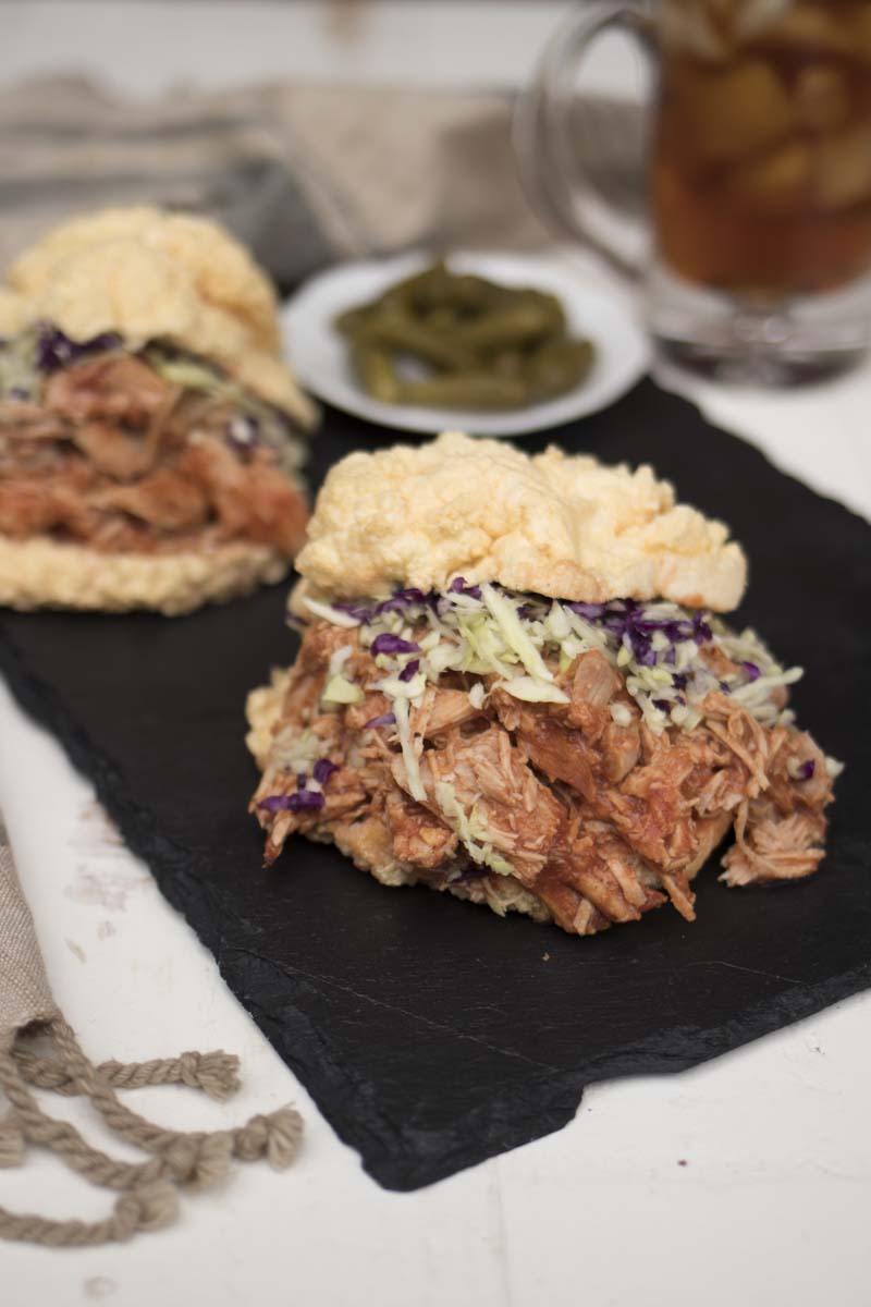 BBQ Pulled Pork Sandwiches with Wilted Bacon Slaw
