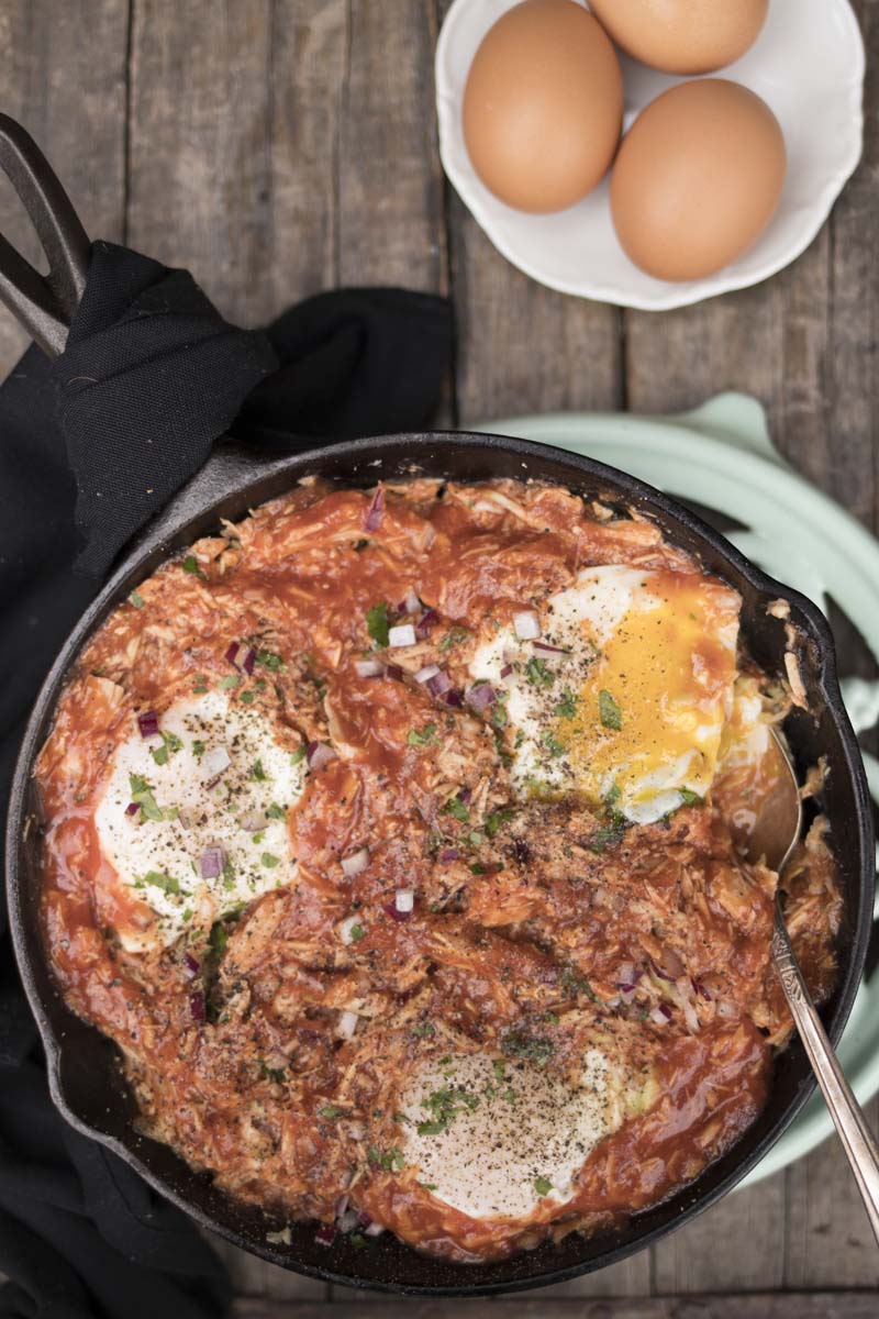BBQ Pulled Pork Hash with Eggs