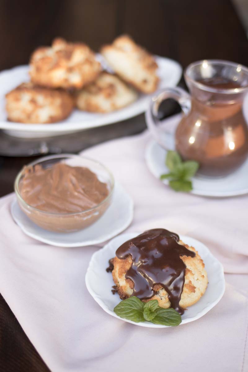 Sweet Breakfast Biscuits with Chocolate or Caramel Mocha Gravy