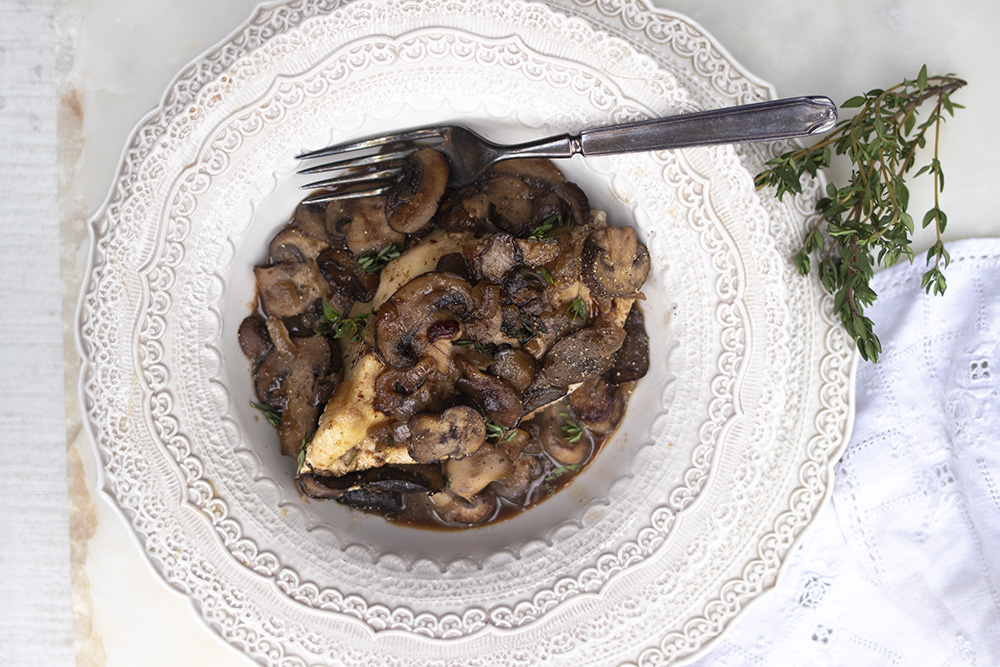 Smothered Chicken Breasts in Mushroom and Onion Gravy