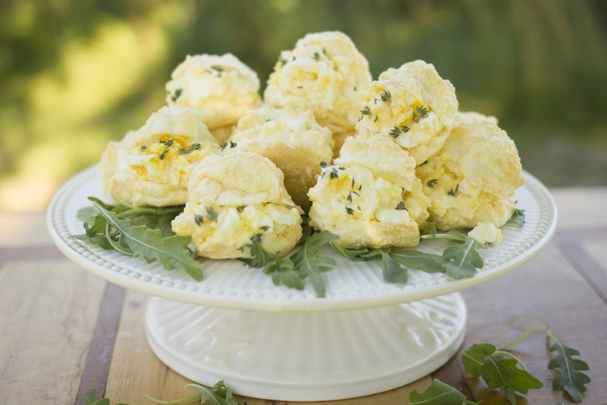 mini egg salad puffs