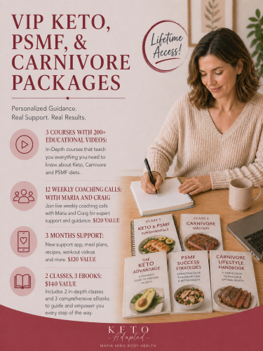 VIP Keto, Protein Sparing Modified Fast and Carnivore Packages with Lifetime Access!