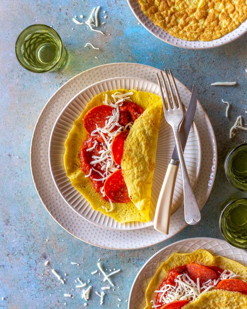 Flourless Protein Pizza Crepes