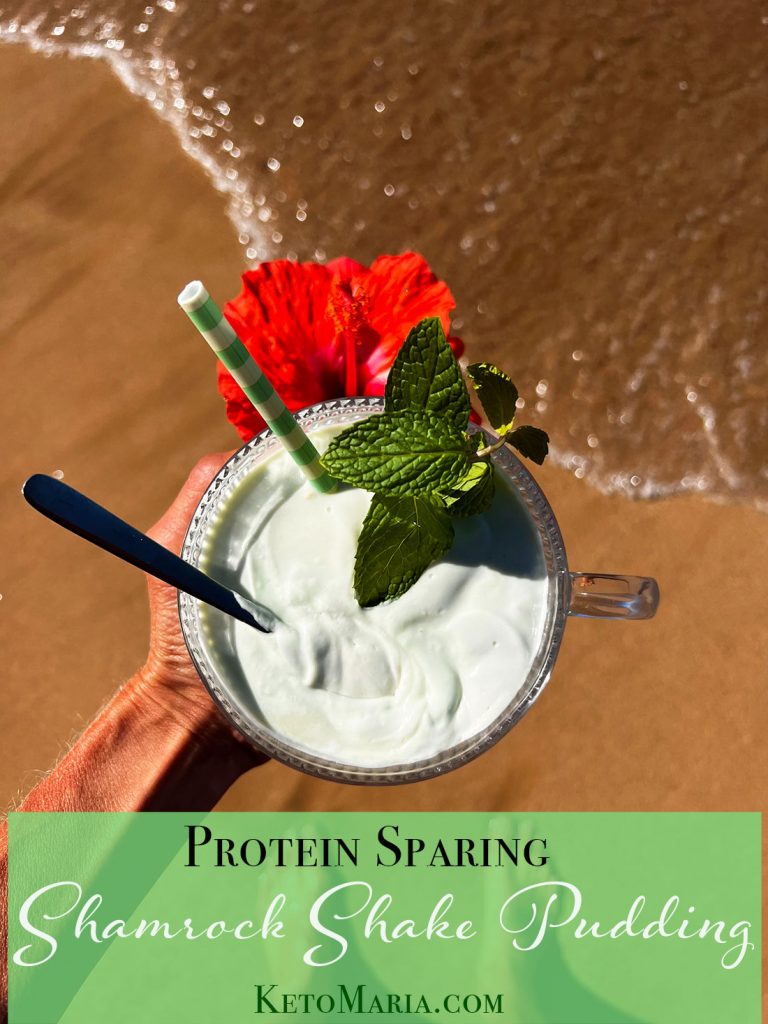 Protein Sparing Shamrock Shake Pudding