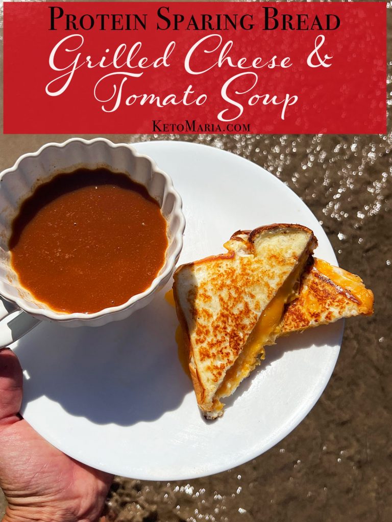 Protein Sparing Bread Grilled Cheese and Tomato Soup