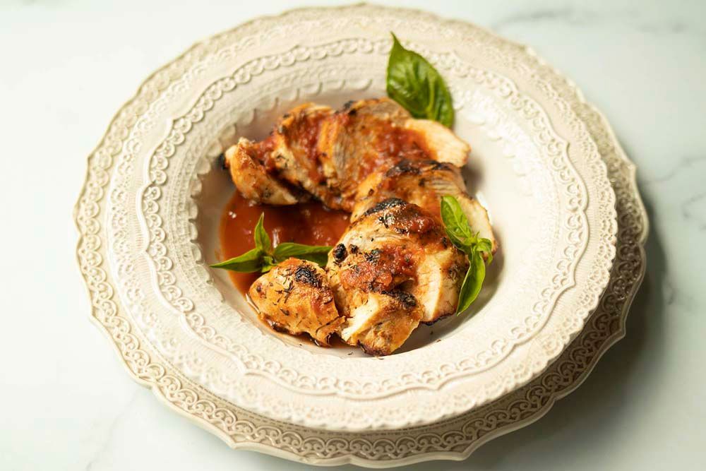 Grilled Chicken Breast with Tomato Basil Sauce