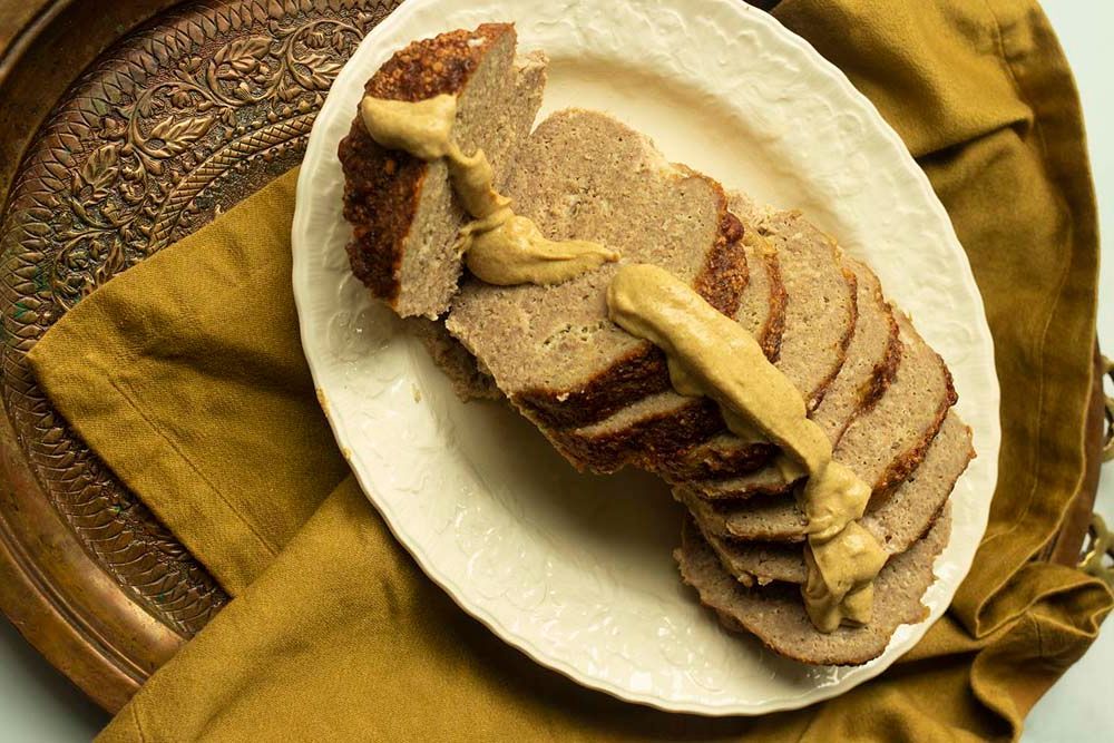 Turkey meatloaf with Dijon sauce