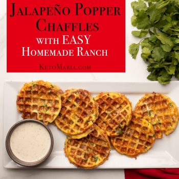 Jalapeno Popper Chaffles with Homemade Ranch