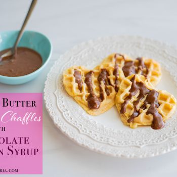 Peanut Butter Protein Chaffles with Chocolate Protein Syrup