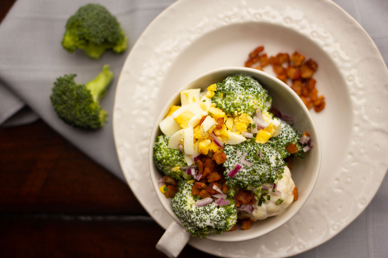 Cauliflower Broccoli Salad