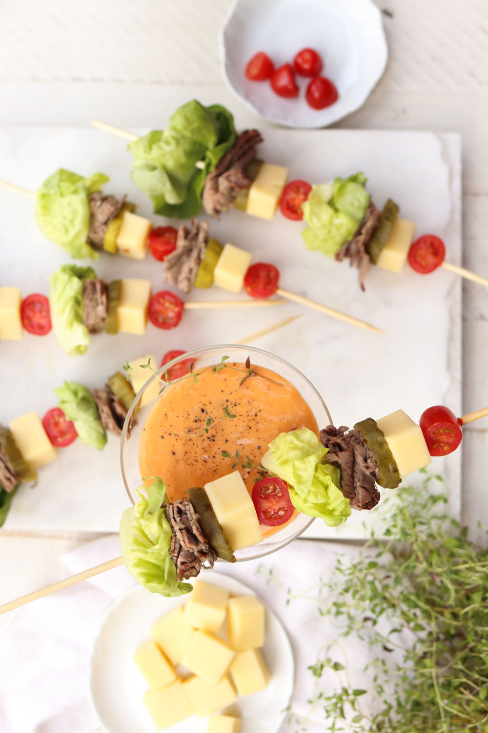Reuben Salad Kabobs