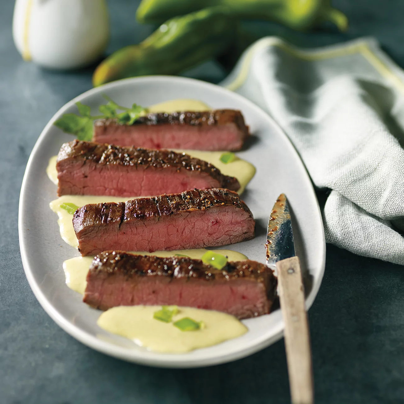 Grilled Flank Steak with Brown Butter Bearnaise