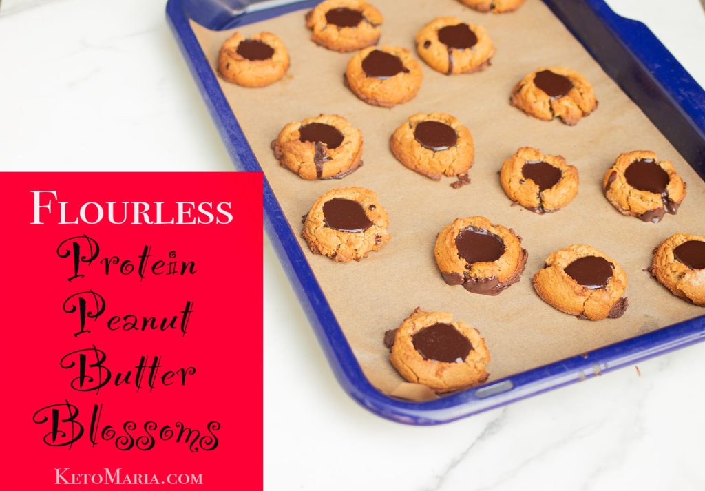 Flourless Protein Peanut Butter Blossoms