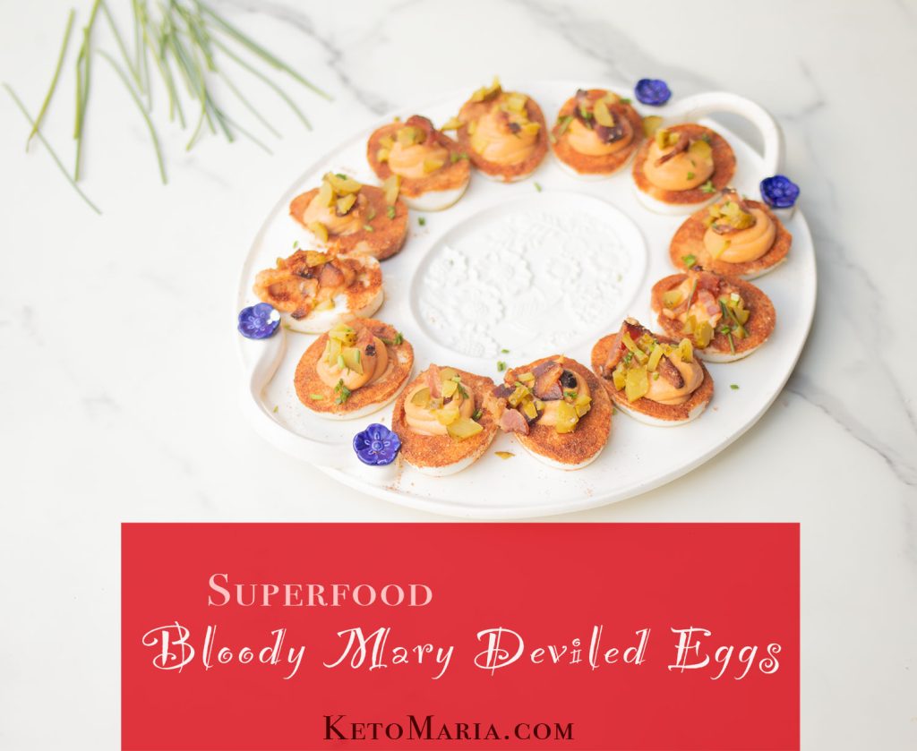 SUPERFOOD Bloody Mary Deviled Eggs